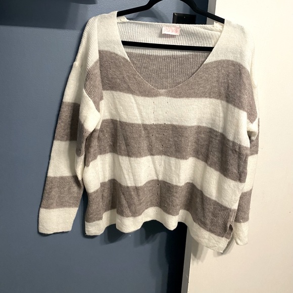 Pink Lily Charade of love striped sweater - Picture 1 of 1